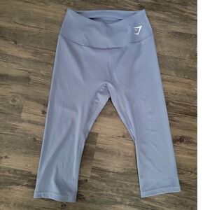 Gymshark Womens High‎ Waisted Cropped Leggings Periwinkle Blue Capris Small